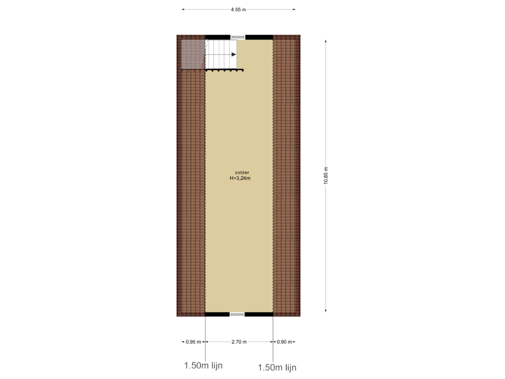 View floorplan of Zolder of Schupperijweg 38