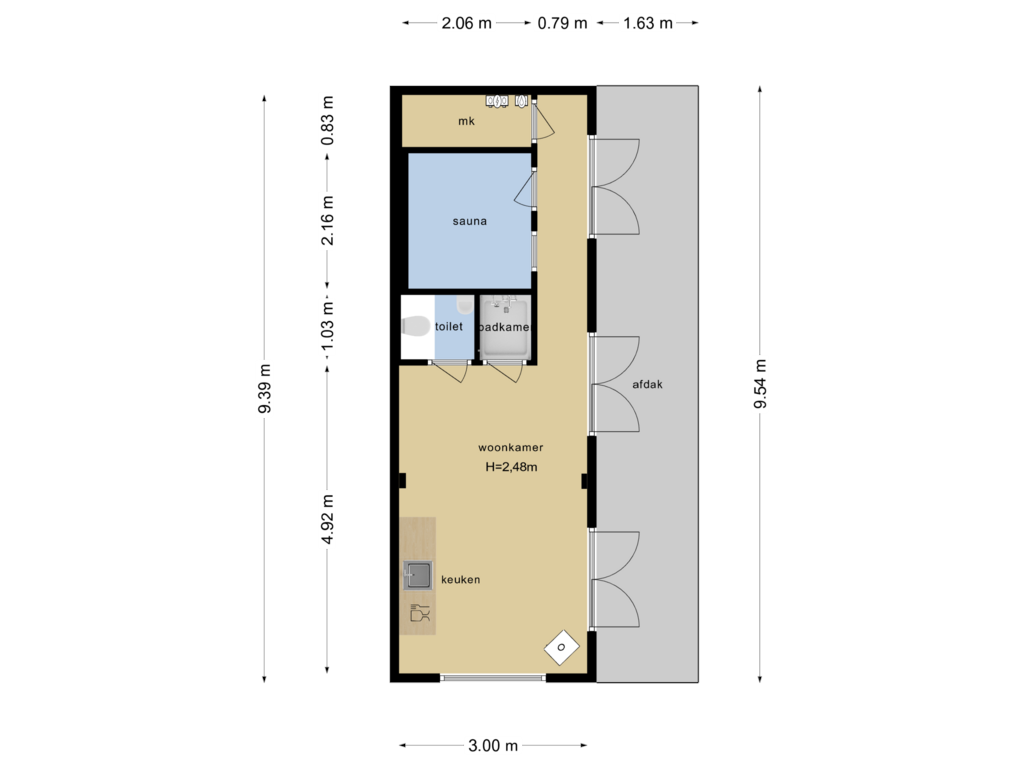 View floorplan of Gastenverblijf of Schupperijweg 38