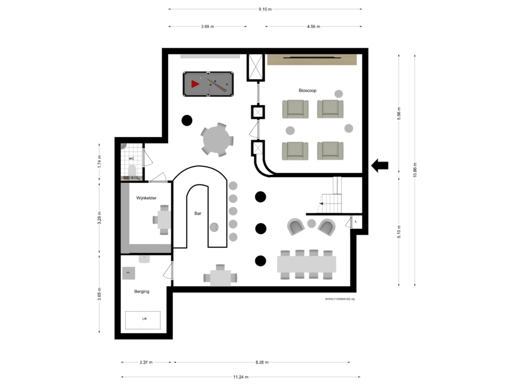 View floorplan of SOUTERRAIN of Pelikaanstraat 21