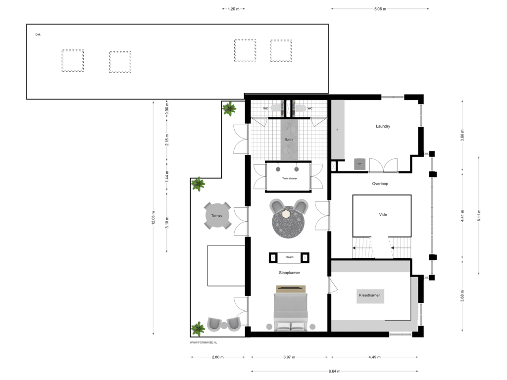 View floorplan of 1e VERDIEPING of Pelikaanstraat 21