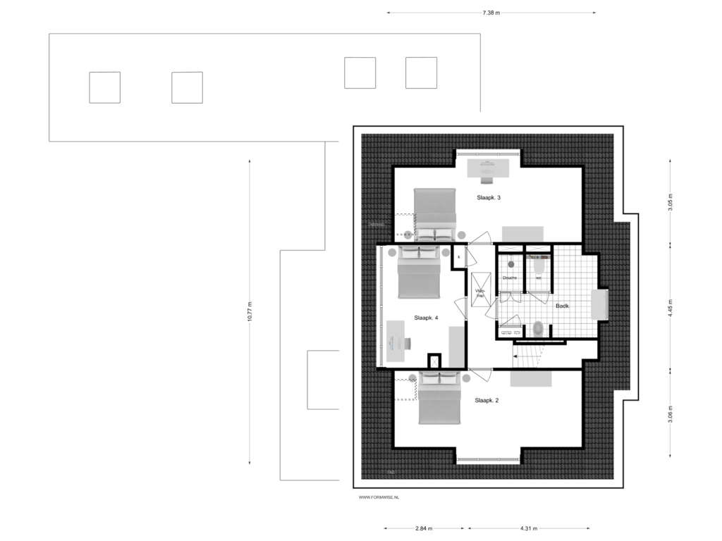 View floorplan of 2e VERDIEPING of Pelikaanstraat 21