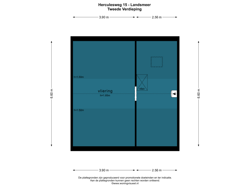 Bekijk plattegrond van TWEEDE VERDIEPING van Herculesweg 15