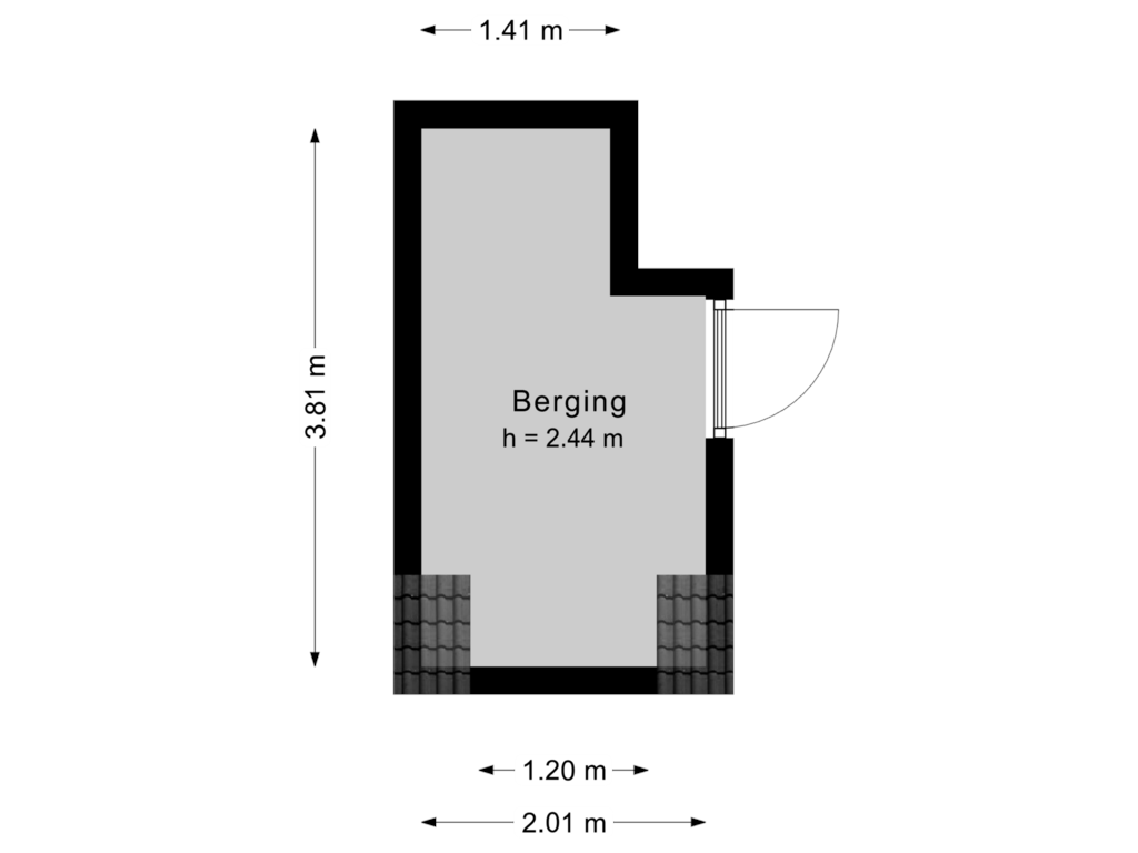 View floorplan of Berging of Ooghduyne 302