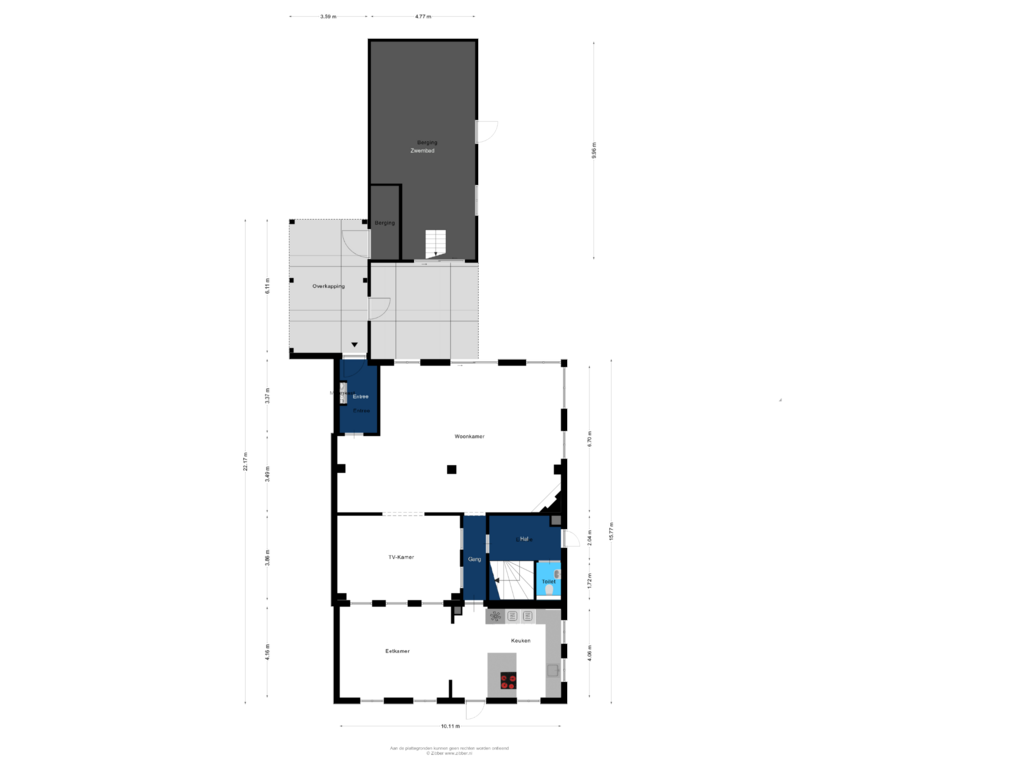 Bekijk plattegrond van Begane grond van Zaandammerweg 36-A