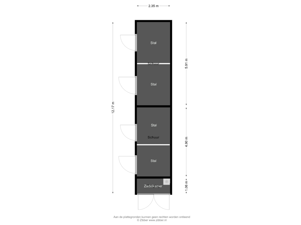 Bekijk plattegrond van Schuur van Zaandammerweg 36-A