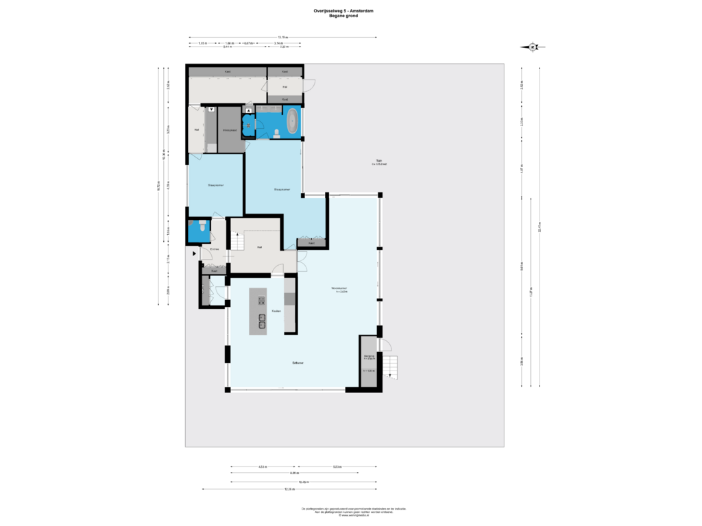 Bekijk plattegrond van Begane grond van Overijsselweg 5