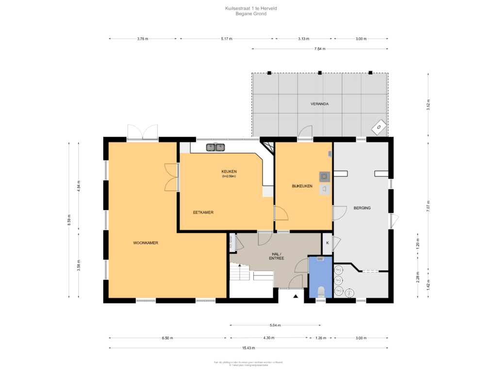 Bekijk plattegrond van Begane Grond van Kuilsestraat 1