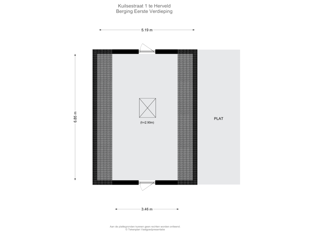 Bekijk plattegrond van Berging Eerste Verdieping van Kuilsestraat 1