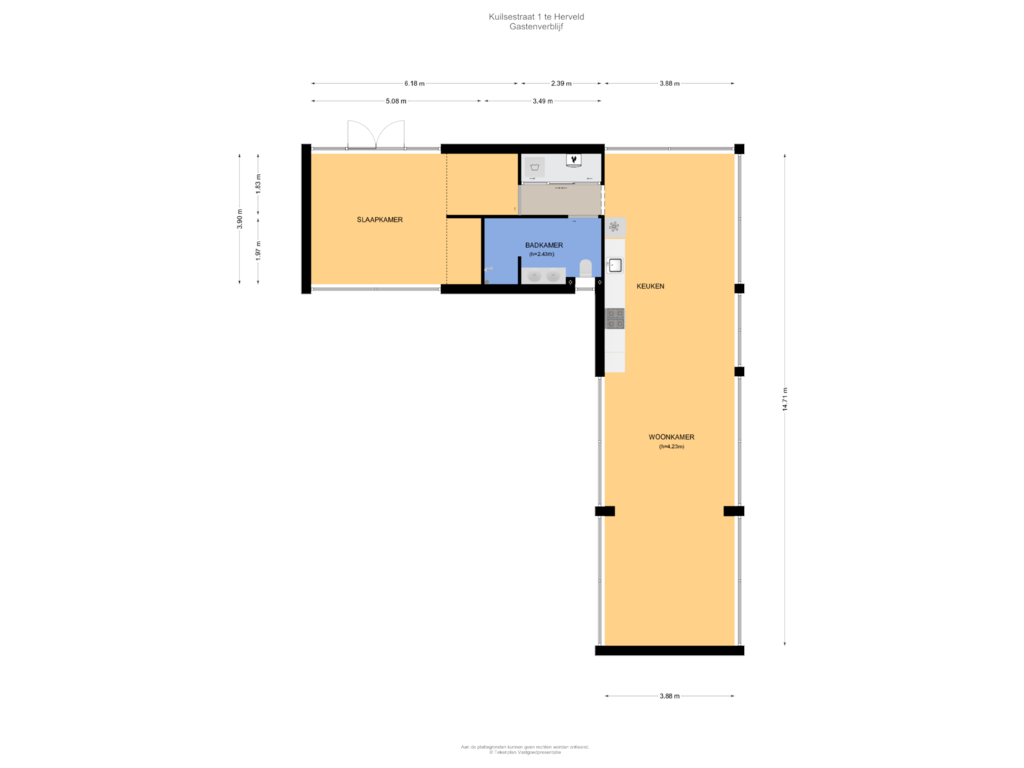 Bekijk plattegrond van Gastenverblijf van Kuilsestraat 1