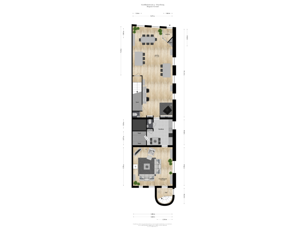 Bekijk plattegrond van BEGANE GROND van Gasthuisstraat 3