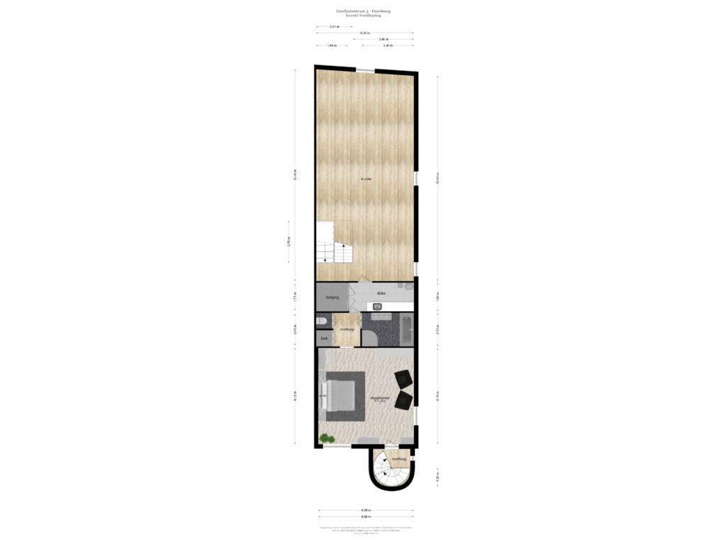 Bekijk plattegrond van EERSTE VERDIEPING van Gasthuisstraat 3