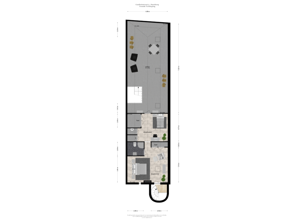 Bekijk plattegrond van TWEEDE VERDIEPING van Gasthuisstraat 3