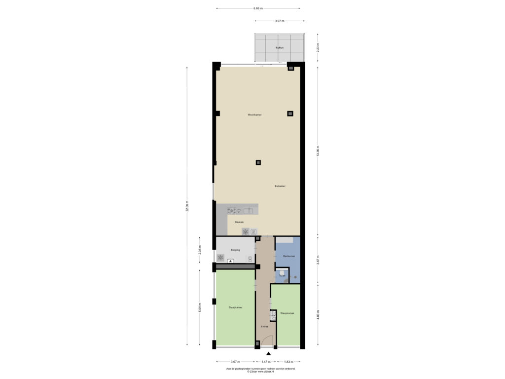 View floorplan of Appartement of Oostsingel 2-17