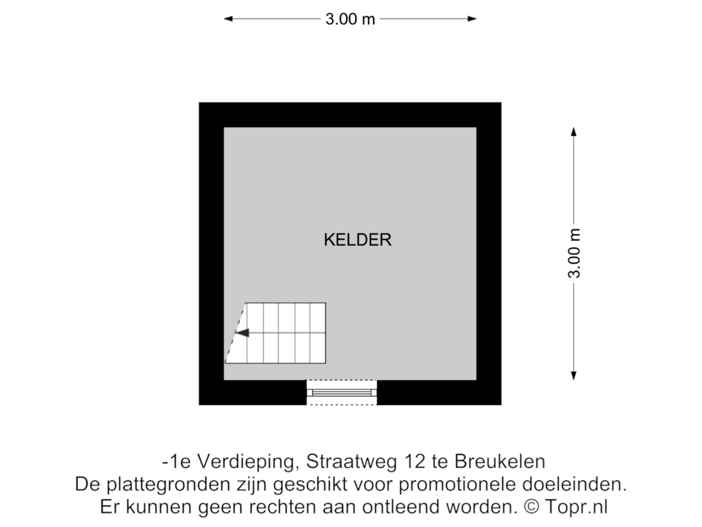 Bekijk plattegrond van Kelder van Straatweg 12