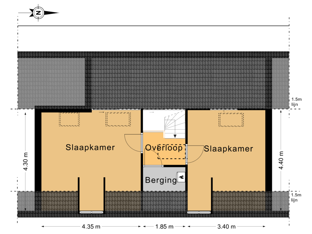 View floorplan of 1e Verdieping of Karrepad 5