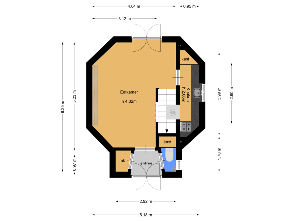 Bekijk plattegrond van Begane grond van Rust en Vreugdlaan 1-A