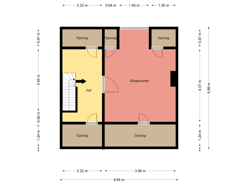 View floorplan of Zolder of Metternichstraat 10