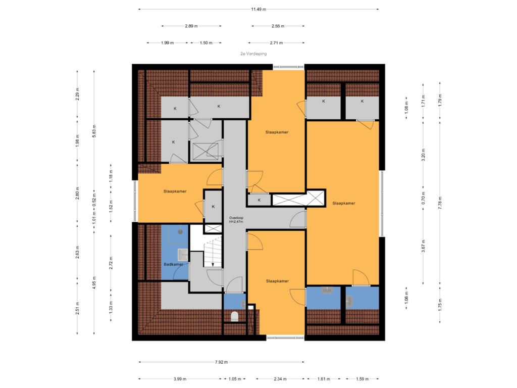 Bekijk plattegrond van 2e Verdieping van Wilhelminaplein 8