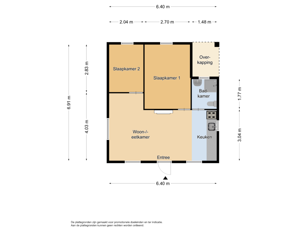 View floorplan of Bungalow of Kievit 12-B402