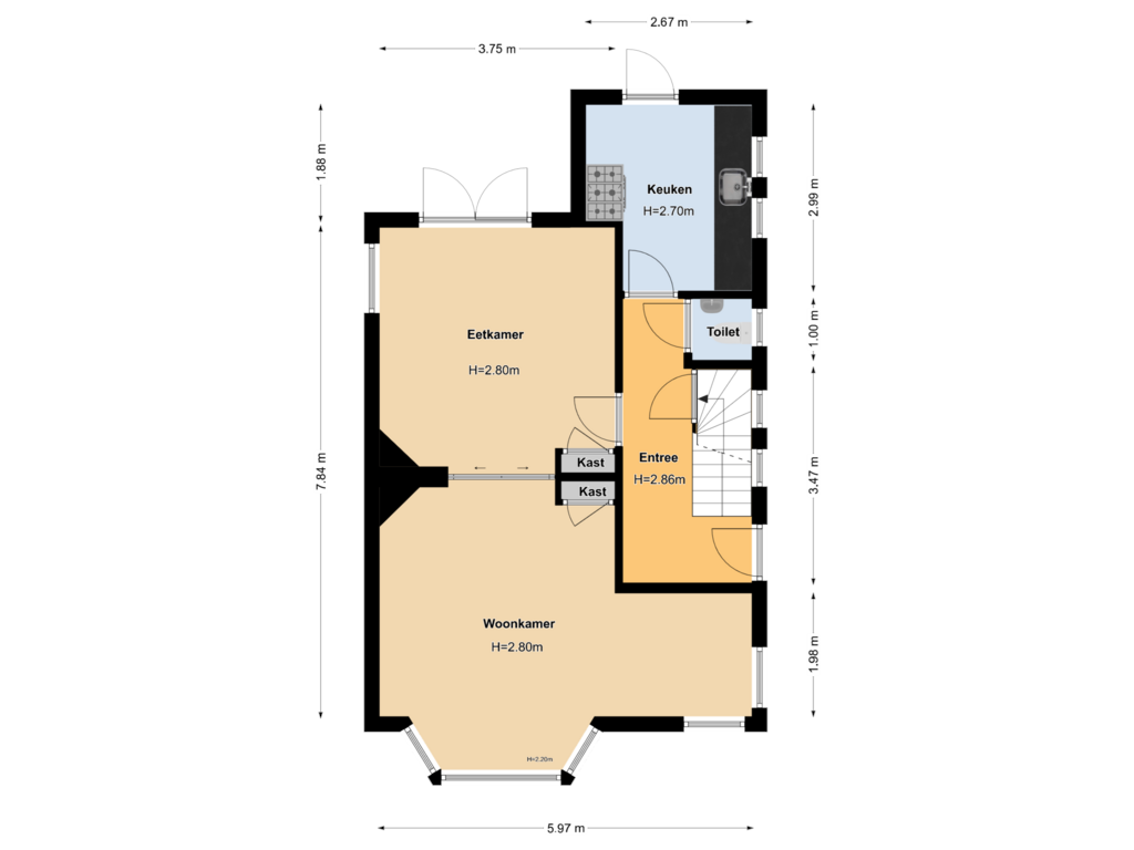 Bekijk plattegrond van Begane grond van 2e Brandenburgerweg 19