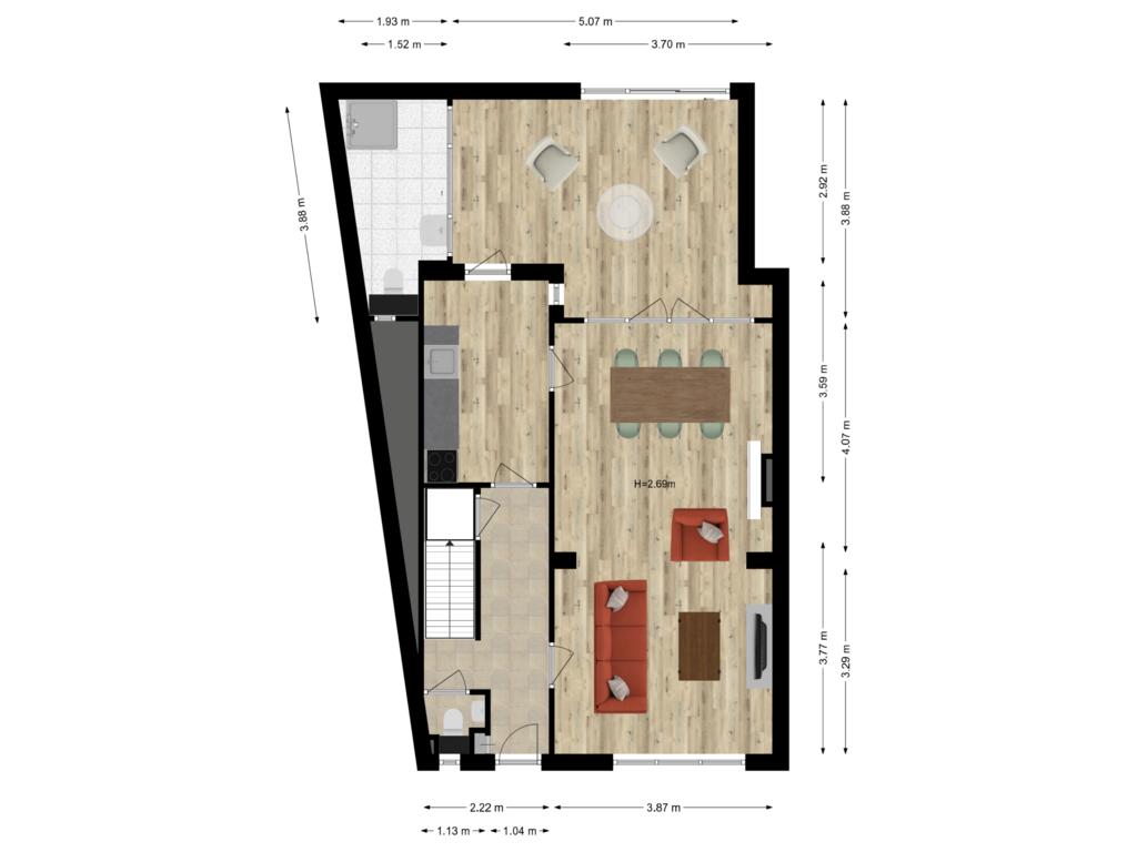 Bekijk plattegrond van Begane grond van Molenstraat 31