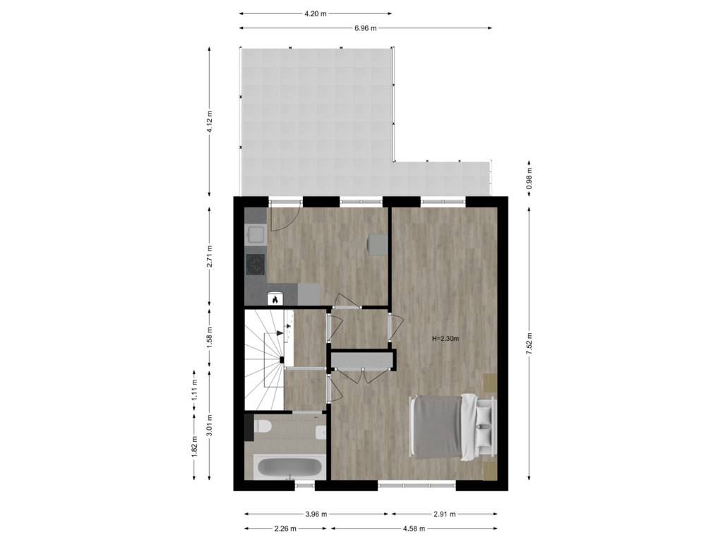 Bekijk plattegrond van Eerste verdieping van Molenstraat 31