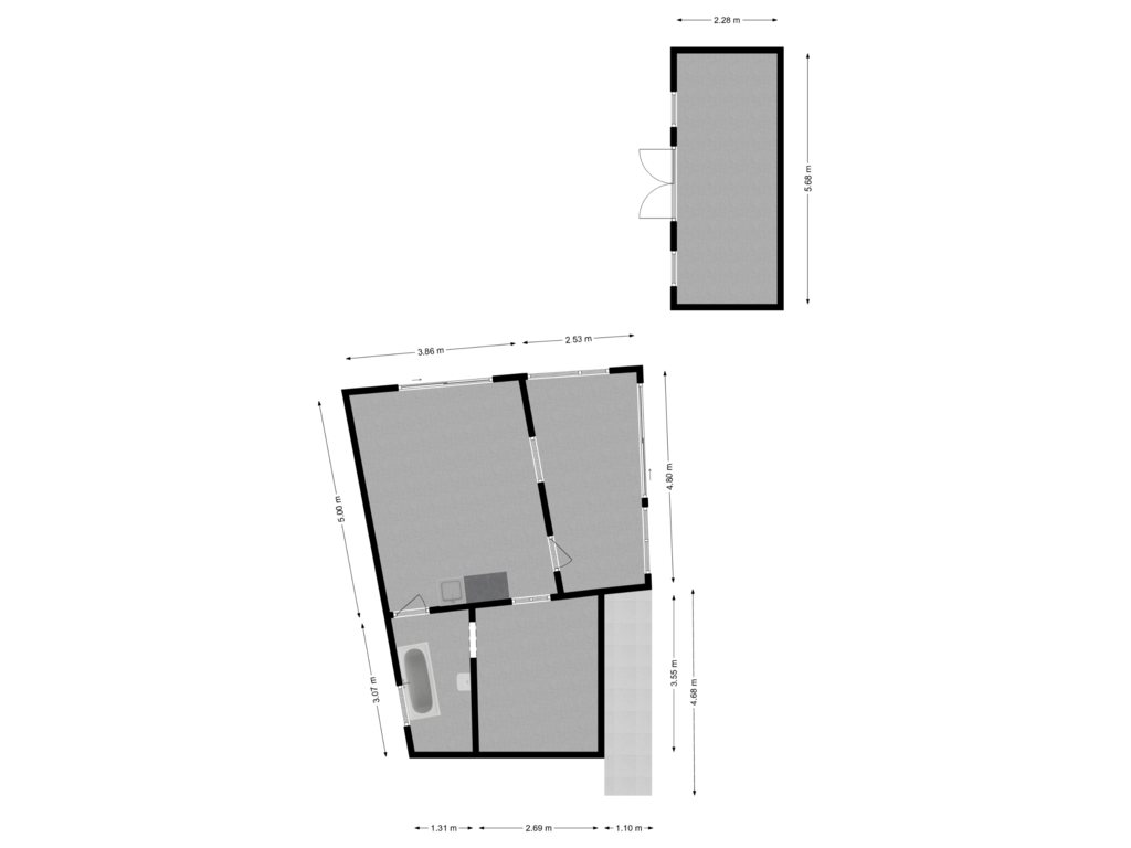 Bekijk plattegrond van Tuinhuis van Molenstraat 31