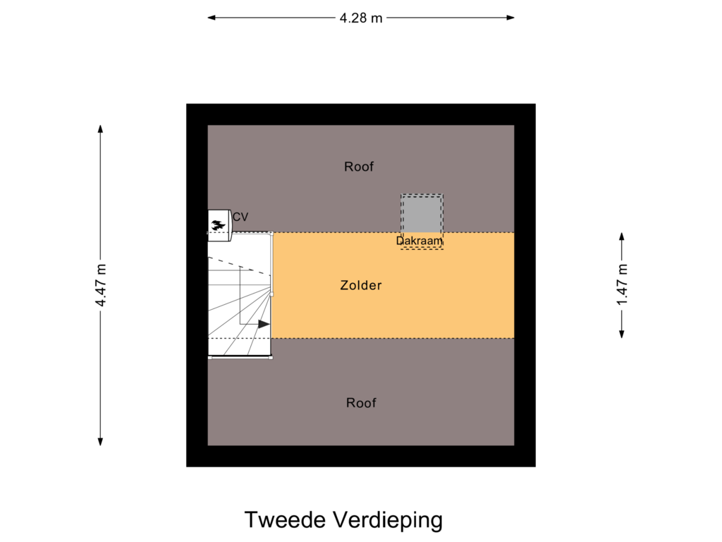 Bekijk plattegrond van Tweede Verdieping van Zwaluwweg 13