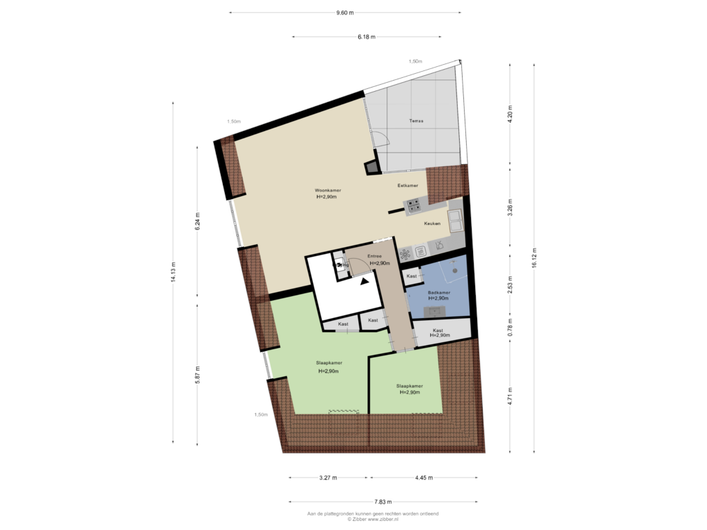 View floorplan of Appartement of Boterstraat 87-E