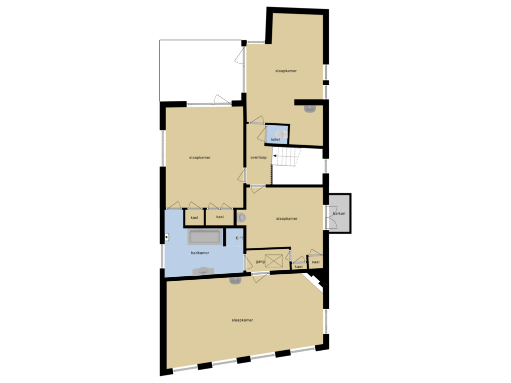 Bekijk plattegrond van Eerste Verdieping van Bosstraat 15