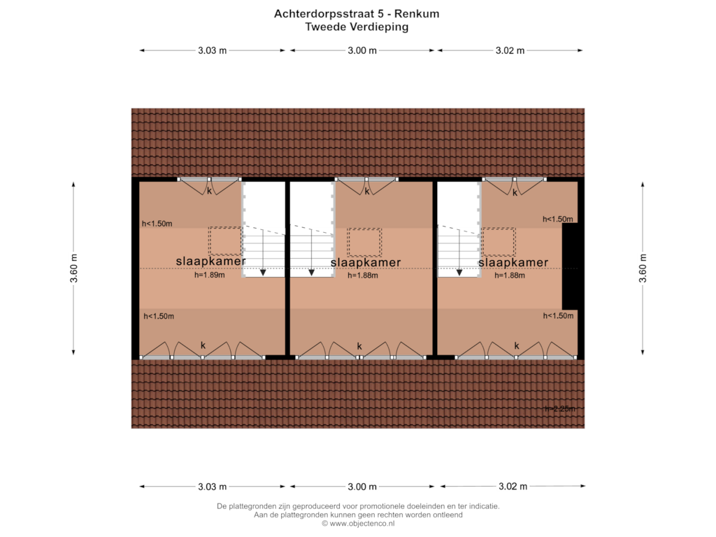 Bekijk plattegrond van TWEEDE VERDIEPING van Achterdorpsstraat 5