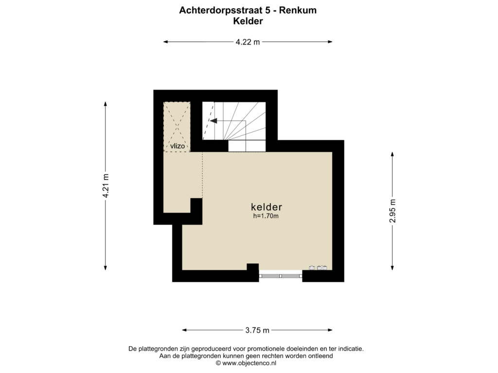 Bekijk plattegrond van KELDER van Achterdorpsstraat 5