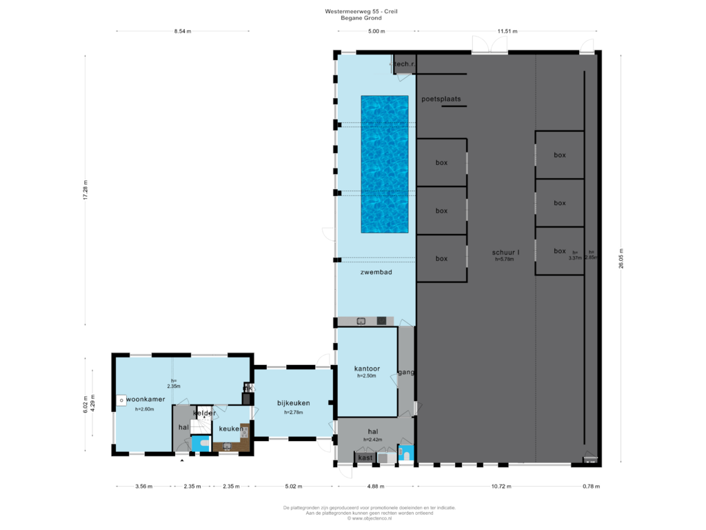 View floorplan of BEGANE GROND of Westermeerweg 55