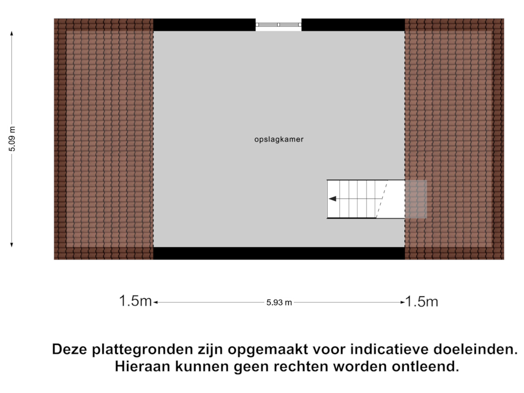 View floorplan of Zolder of Noordlangeweg 34