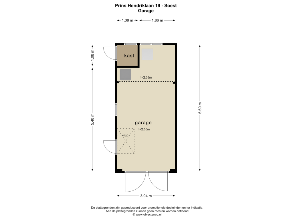 Bekijk plattegrond van GARAGE van Prins Hendriklaan 19