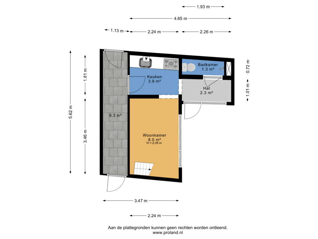 View floorplan of Tuinhuis Begane Grond of Piet Heinplein 7