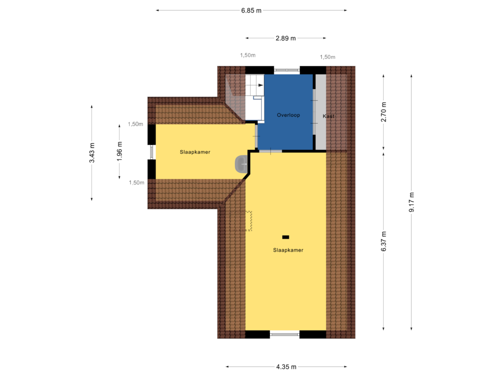 Bekijk plattegrond van Tweede verdieping van Hertogin Johannasingel 1