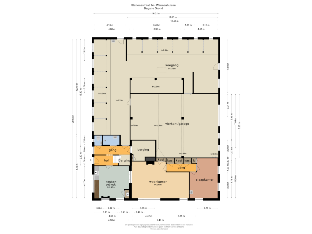 Bekijk plattegrond van BEGANE GROND van Stationsstraat 14