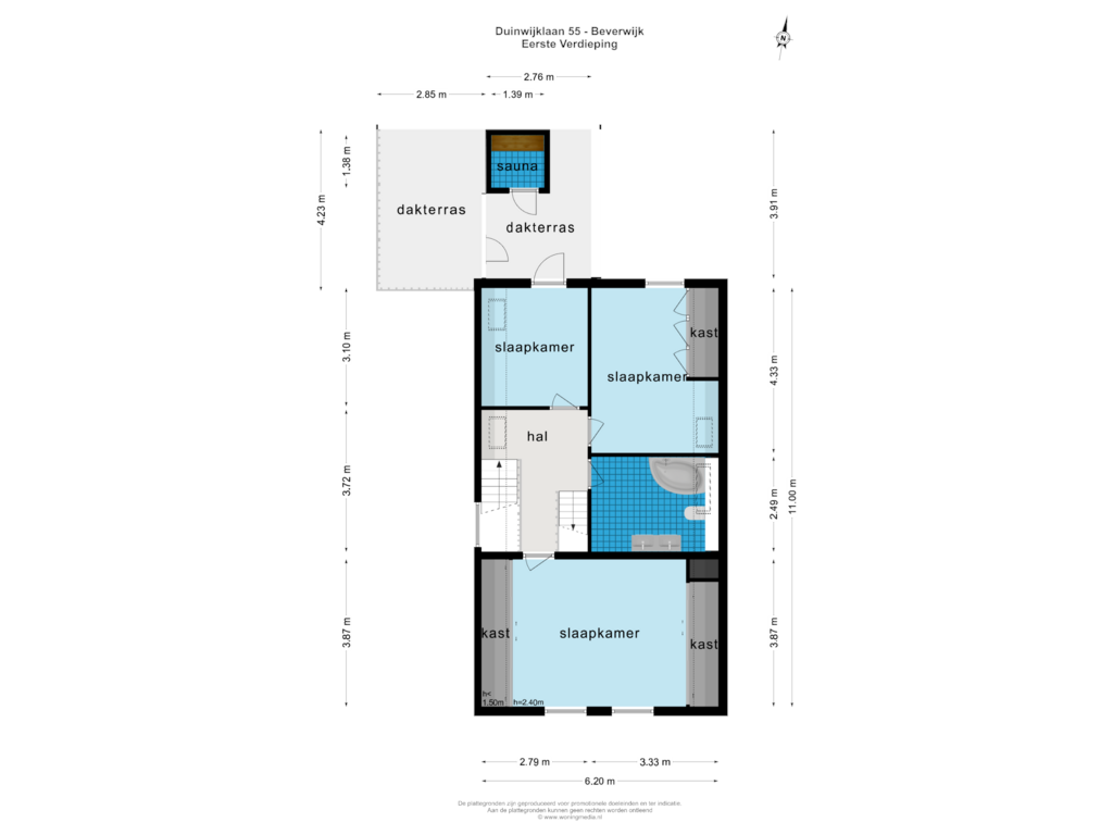 View floorplan of EERSTE VERDIEPING of Duinwijklaan 55