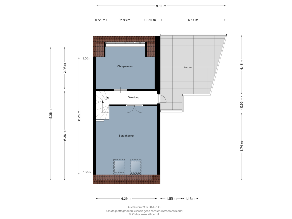 View floorplan of Eerste Verdieping of Grotestraat 3