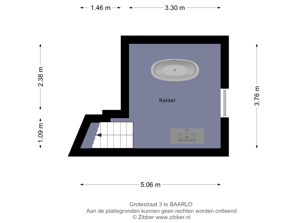 View floorplan of Kelder of Grotestraat 3