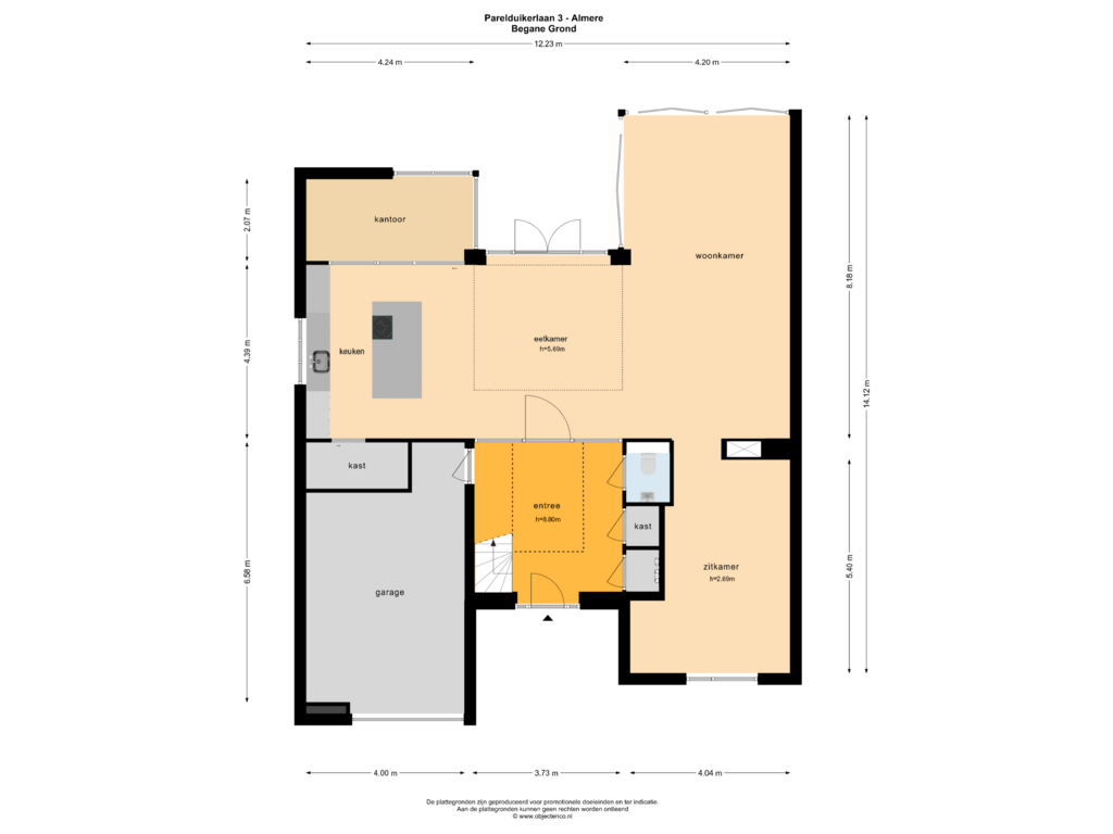 Bekijk plattegrond van BEGANE GROND van Parelduikerlaan 3