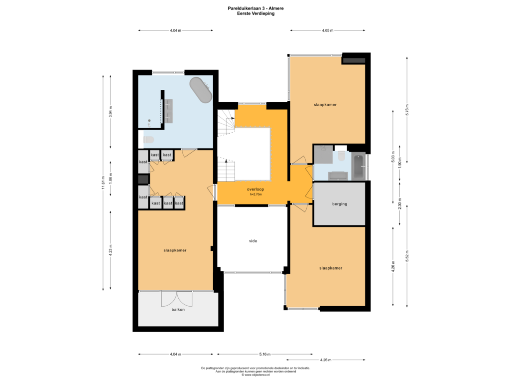 Bekijk plattegrond van EERSTE VERDIEPING van Parelduikerlaan 3