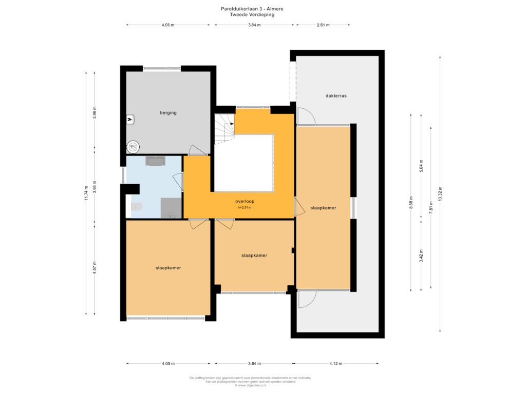 Bekijk plattegrond van TWEEDE VERDIEPING van Parelduikerlaan 3