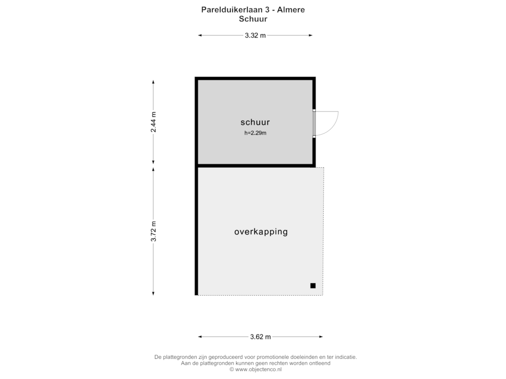 Bekijk plattegrond van SCHUUR van Parelduikerlaan 3