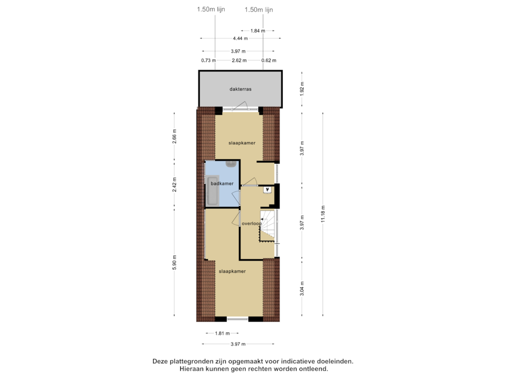 Bekijk plattegrond van 2e verdieping van Volmarijnstraat 64-A