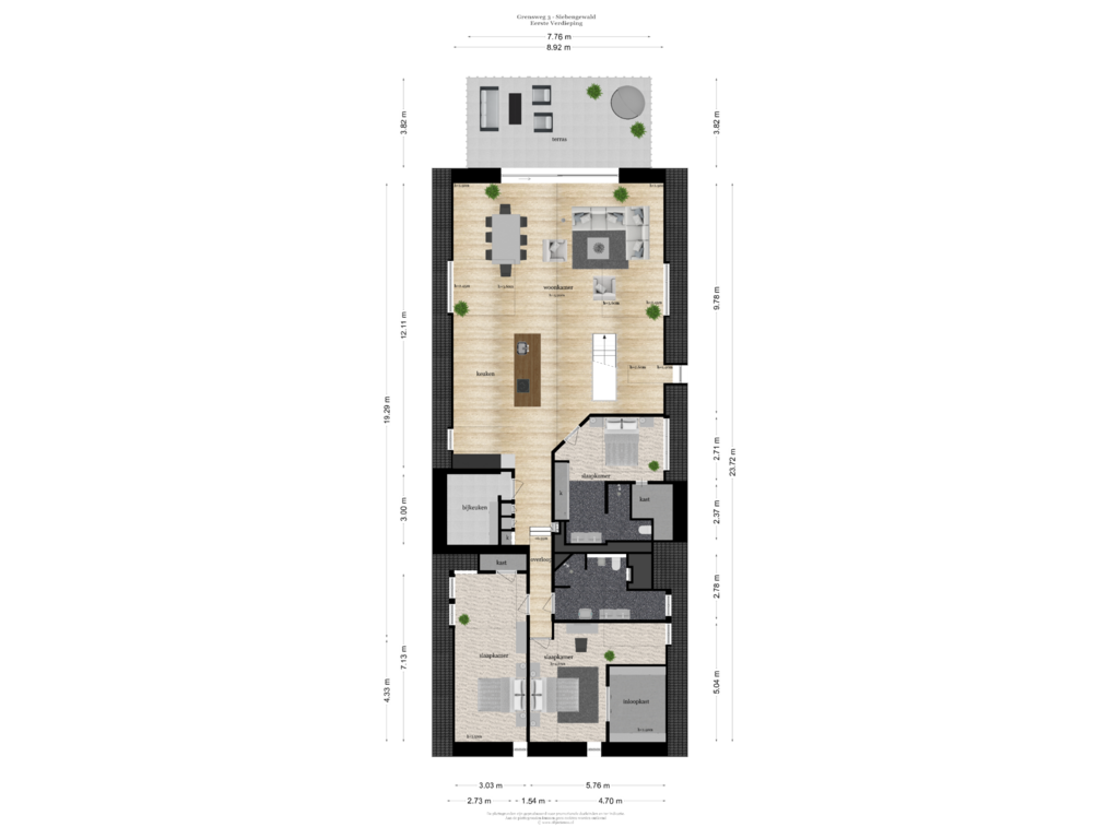 Bekijk plattegrond van Eerste Verdieping van Grensweg 3