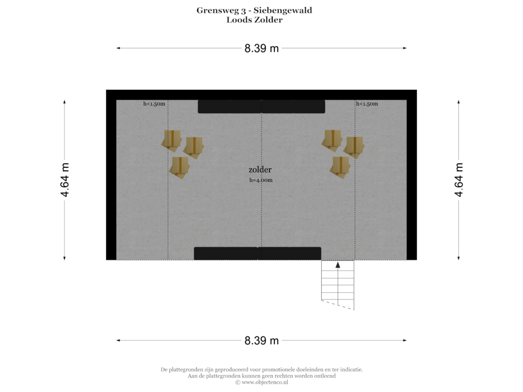 Bekijk plattegrond van Loods Zolder van Grensweg 3