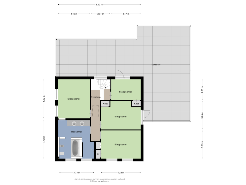 View floorplan of Eerste verdieping of Prinses Julianastraat 20