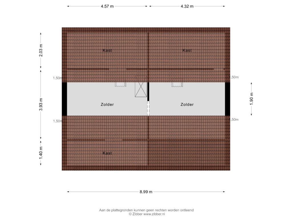 View floorplan of Zolder of Prinses Julianastraat 20